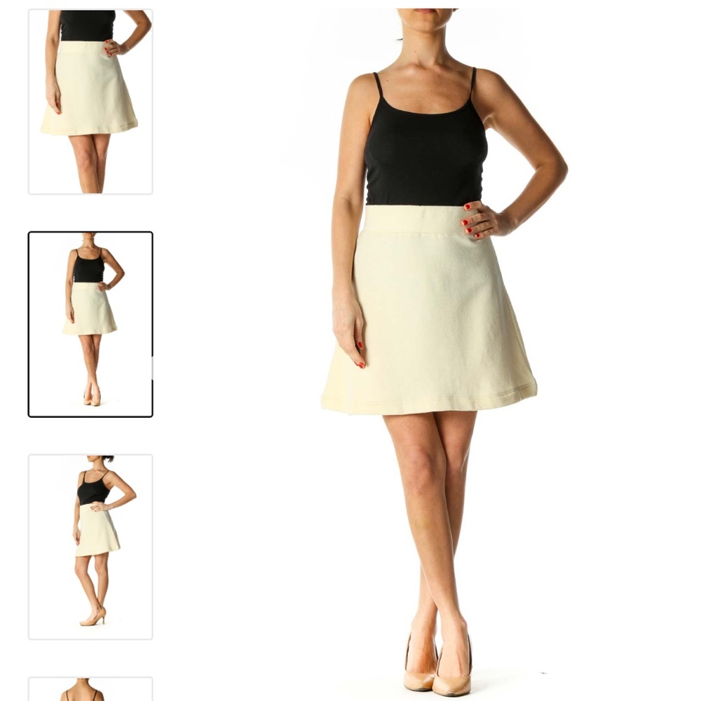 Free People Cream A-Line Mini Skirt